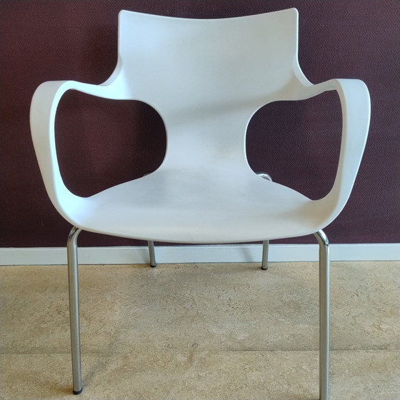 Image 1 of Designerstuhl/Bürostuhl Lyon (8-teilig) – Weiß – Luxuriöses Aussehen – Stapelbar