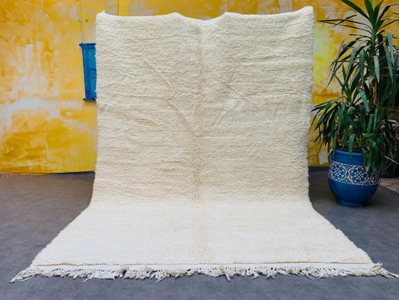 Image 1 of Commande de 3 tapis marocains sur mesure – Travertin à motif robe de moine, Taupe uni et Blanc naturel uni 