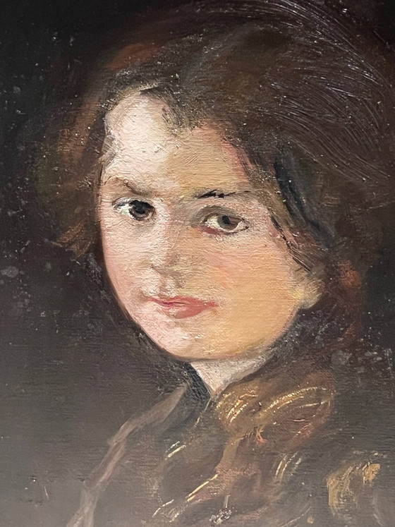 Hans Klein (1891 – November 18, 1944). “Portrait of a young girl”. – Paintings & Drawings, Canvas (photo 5 of 7)
