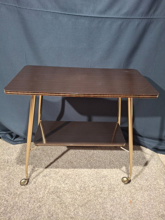 Image 1 of Carrito de servicio de latón y fórmica de los años 50/60