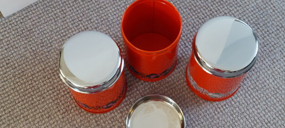 Image 1 of Vintage brabantia voorraaddozen, oranje