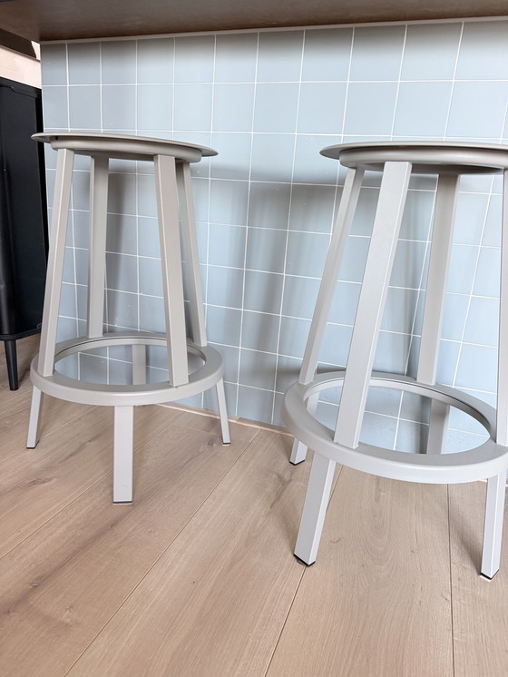 Image 1 of Tabouret de bar HAY Revolver - gris bas x 4