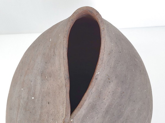 Image 1 of XXL VINTAGE TERRACOTTA CERAMIC VASE DLG ELISABETH JOULIA YVES MOHY LA BORNE