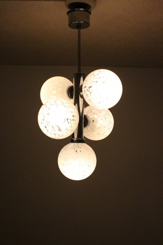Image 1 of Vintage atomic globes chandelier, 1960s
