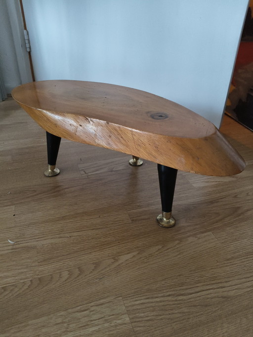 Mesa auxiliar de tronco de árbol de diseño vintage estilo Aubock