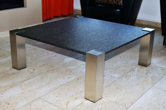 Table basse exclusive en granit et acier inoxydable 101 x 101 x 39 cm – Tables basses, Stone, rvs (photo 2 of 5)