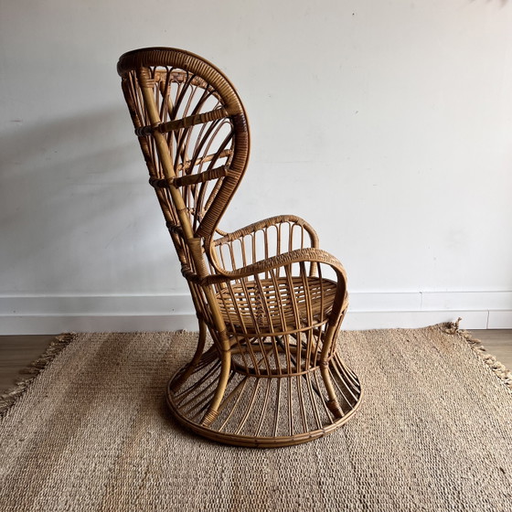 Gio Ponti Wingback Peacock Fauteuil – bonacina, Rattan (photo 6 of 6)