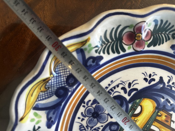 Image 1 of Plat P. Zouilly - Céramique Espagnole Vintage - Diamètre 31 cm