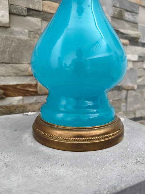Lampe vintage verre opalin 1960s style Napoléon 3 (photo 4 of 11)