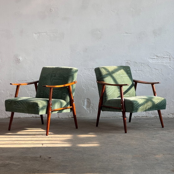 Image 1 of Pair of Mid-Century Yugoslavian Sculptural Armchairs, 1960s