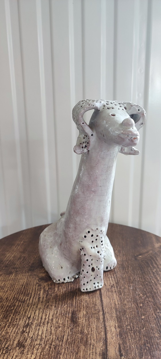 Image 1 of Ancient zoomorphic sculpture glazed terracotta