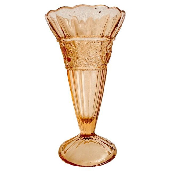 Image 1 of Jarrón Scailmont de cristal rosalina, estilo Art Déco de los años 30