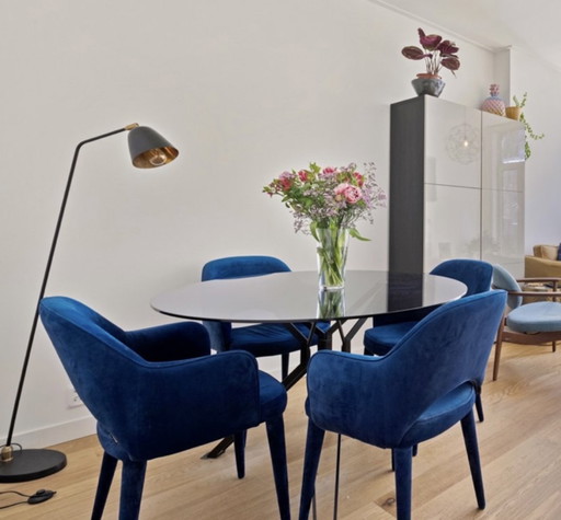 4x Pols Potten Knusse Fluwelen Blauwe Stoel