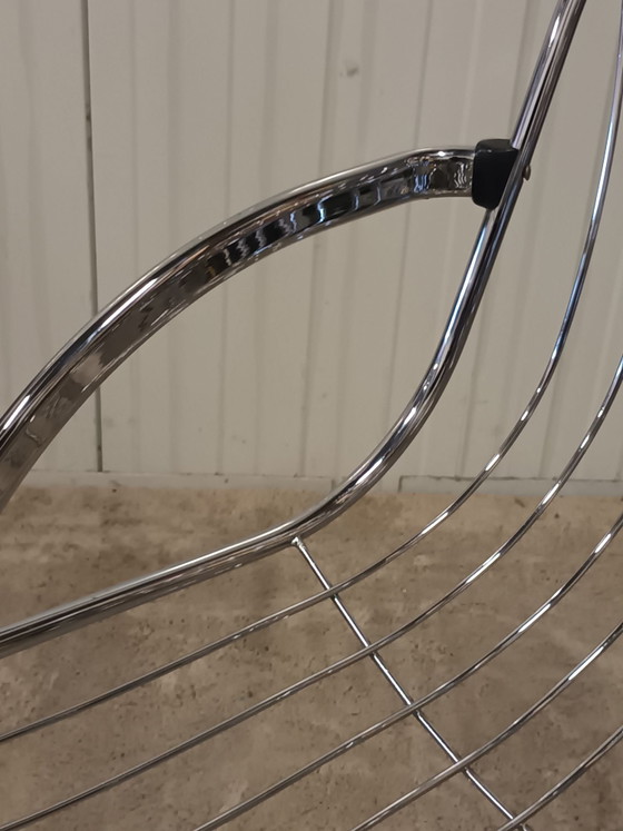 Beautiful Vintage Chrome Tubular Chairs (4x) | Italian Design, Dining chairs, Metal, Silver (photo 9 of 9)