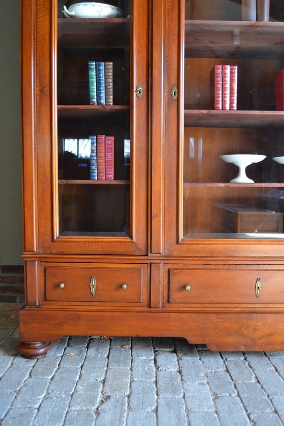 Image 1 of Large Antique Mahogany Wooden Bookcase, Display Case