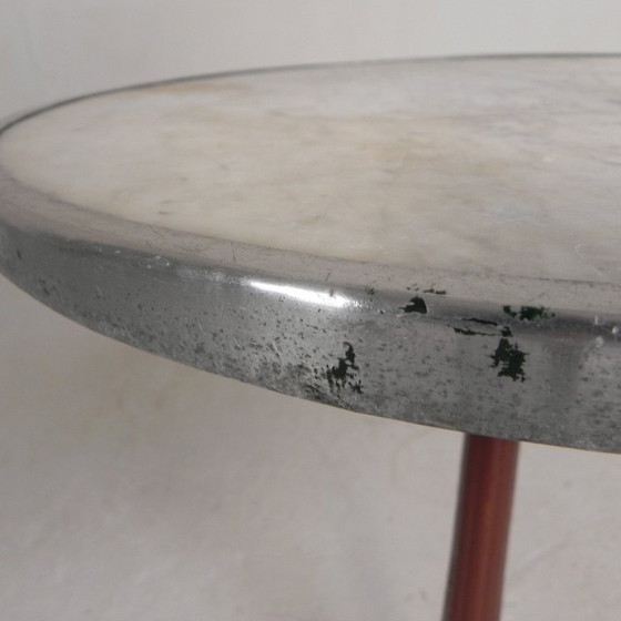 Image 1 of Tavolo da bistrot con gambe in ghisa e piano in marmo, anni '20