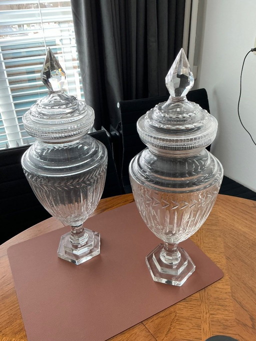 2 mooie glazen stolpen ( 2 stuks 1 prijs ) ‼️