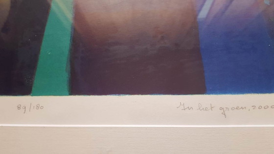 Image 1 of Ton Schulten (1938) Screen print "In the Green" Ges Gen Ged Title