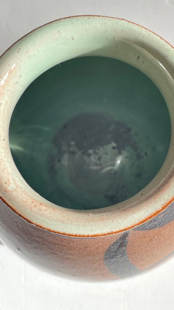 Vintage Signed Handcrafted Stoneware Vase – RG, Ceramic (photo 12 of 31)