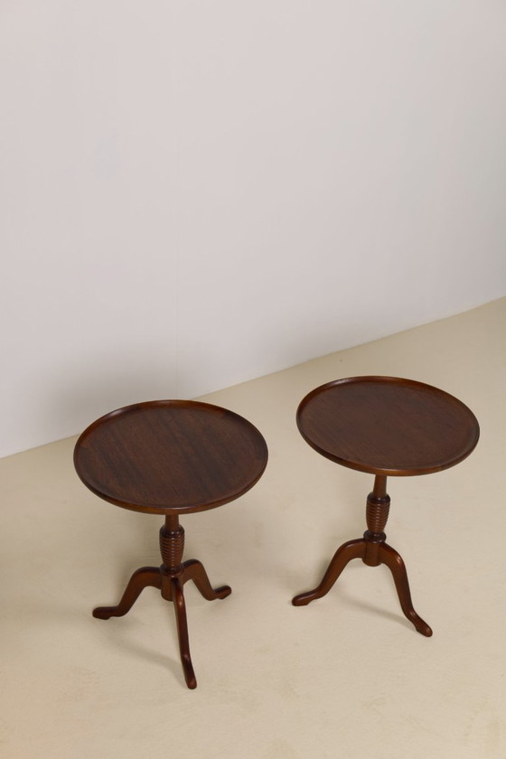 Image 1 of Coppia di tavolini laterali in mogano di Anton Kildeberg, Danimarca, anni '60
