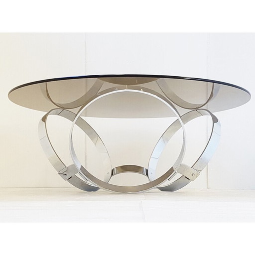 Vintage Couchtisch aus Stahl und Glas, 1970