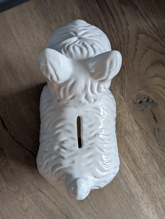 Image 1 of Vintage white terrier dog piggy bank