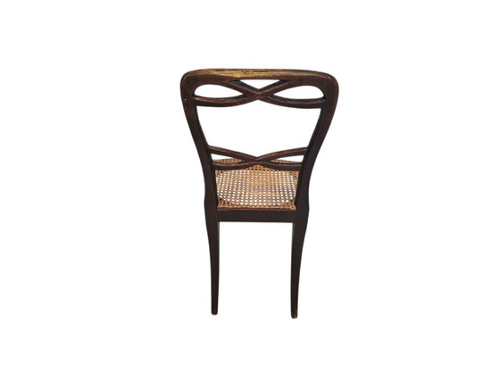 Image 1 of Horrix - Silla de comedor - (madera de cerezo) - Mimbre - La Haya - 1860