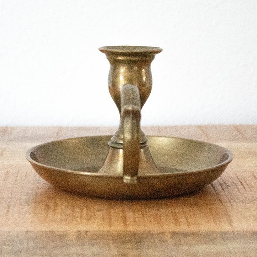 Candelabro antiguo de latón con elegante mango – kandelaars en kaarsen, Brass (photo 2 of 9)