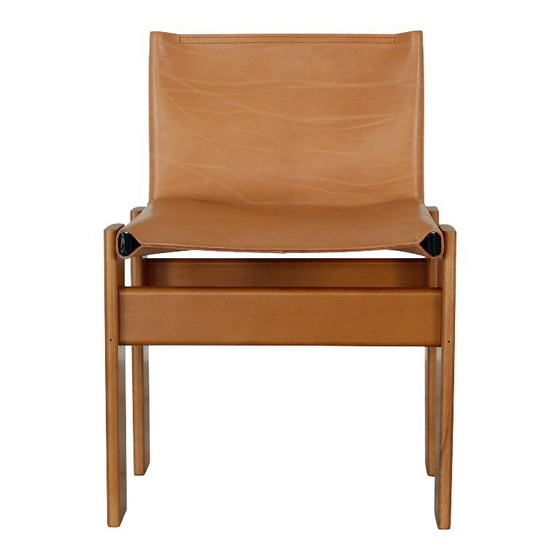 Image 1 of 6x buffalo leather monk chairs by Afra and Tobia Scarpa for Molteni, Italy, 1973