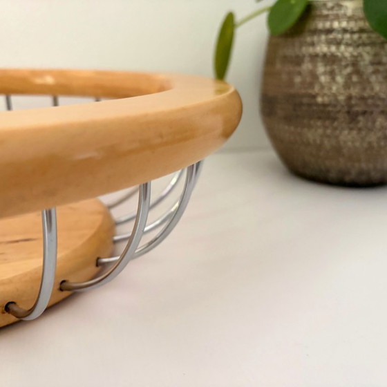 Vintage Fruit Bowl Scandinavian Design Boda Nova - Ulf Hanses, Table accessories, Wood, Iron, Brown (photo 5 of 11)