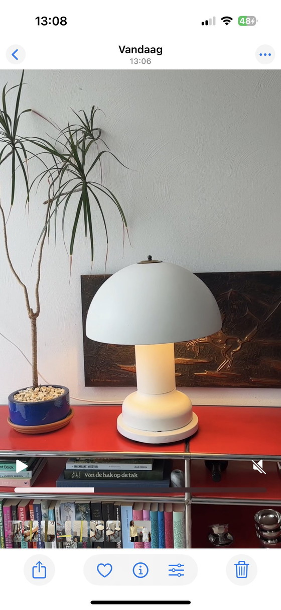 Image 1 of XL Italian Vintage White Mushroom Lamp