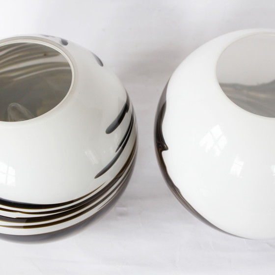 Image 1 of 2 lampes de table vintage en verre soufflé à la bouche par Brilliant