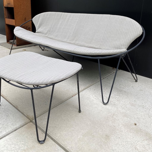 Banc de jardin Joli Wire avec repose-pieds