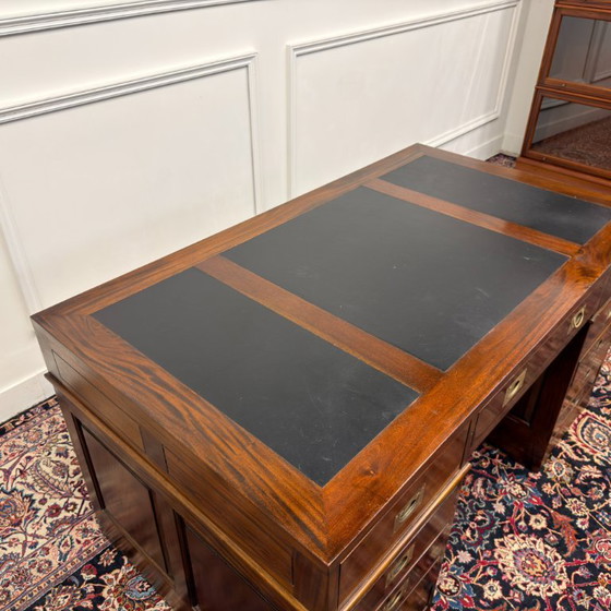 Classic English Desk with Black Leather – Wood (photo 14 of 18)