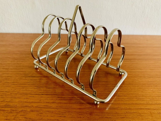 Image 1 of Porta toast Art Déco, placcato argento, per 6 fette, anni '30