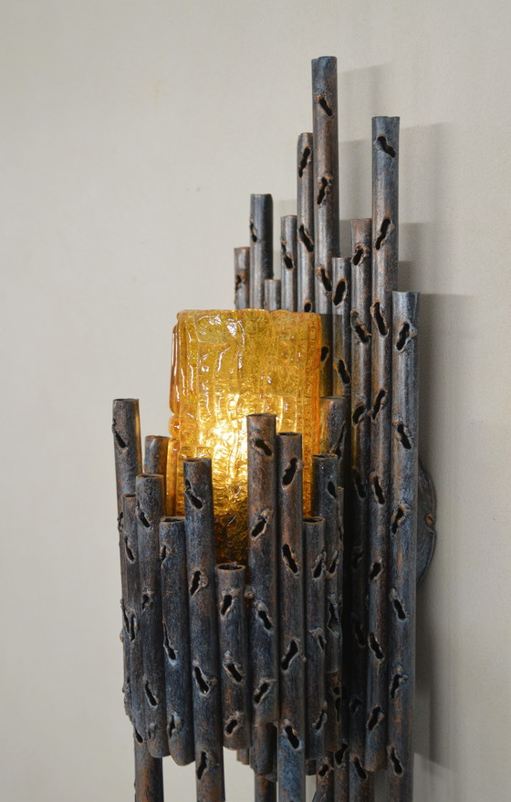 Image 1 of Brutalist Muurlamp Ontworpen Door Marcello Fantoni, Jaren '60