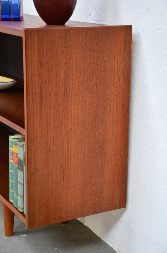 Image 1 of Vintage open sideboard, retro teak mid-century lowboard shelf, 1970s