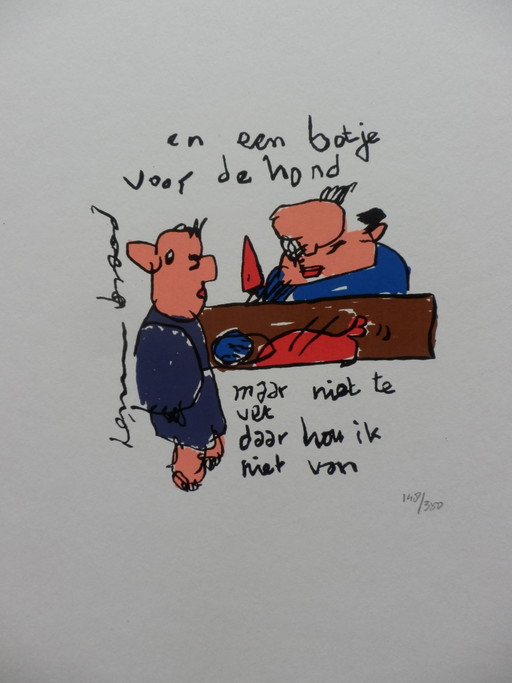 Sérigraphie couleur de Herman Brood AND A BOTH DOG.