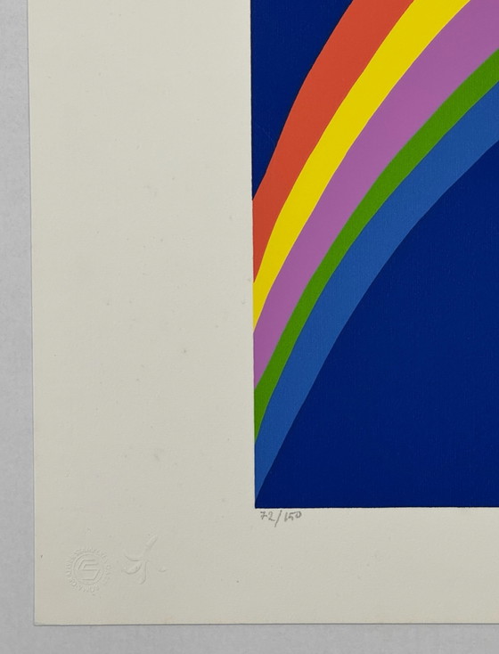 Quadro serigrafia Giulio Turcato 50x70cm arcobaleno, astratto – Litografie e stampe, Carta (photo 3 of 7)