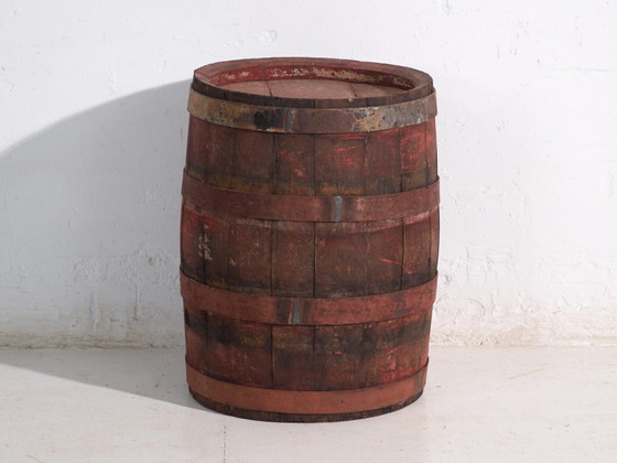 Antica botte in legno con cerchi in ferro – Ungheria, c. 1930 – Oggetti decorativi, Iron, Rustic (photo 38 of 40)