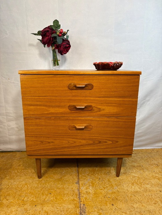 Image 1 of Mid-Century Retro Vintage Teak Chest of Drawers by Austinsuite 1960  Compact Design • Danish Influence • Stylish Storage  A love