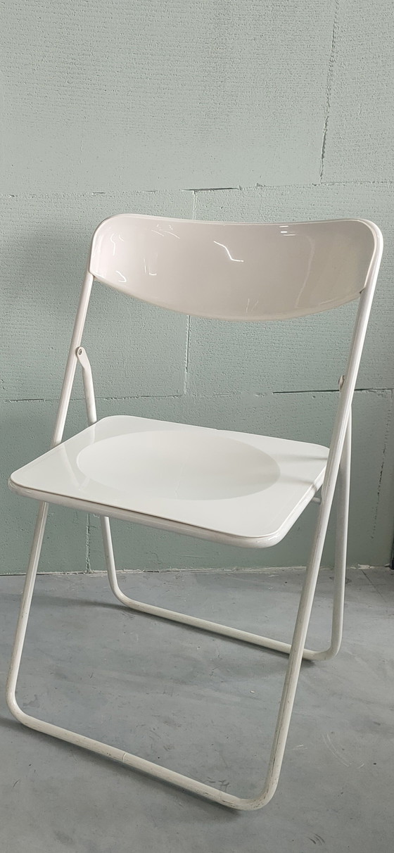 Image 1 of Ikea Folding Chair Type Ted By Niels Gammelgaard, White