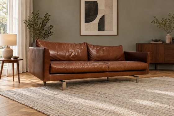 As good as new Montis Axel 2.5-seater Brown Leather + WARRANTY – 3-5 seaters (photo 2 of 10)