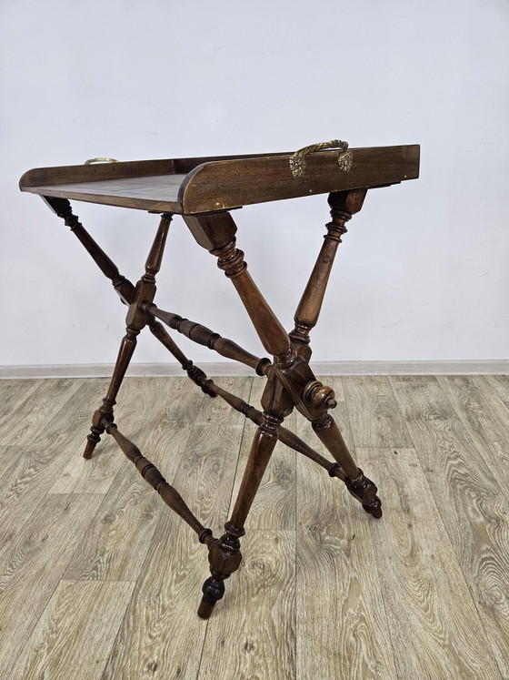 Eclectische Bijzettafel met Afneembaar Dienblad, 19e eeuw (photo 4 of 16)