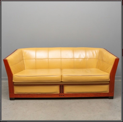 Schuitema Art Deco Sofa Modell Lawrence – 3 5 zitsbanken, Leather, Wood
