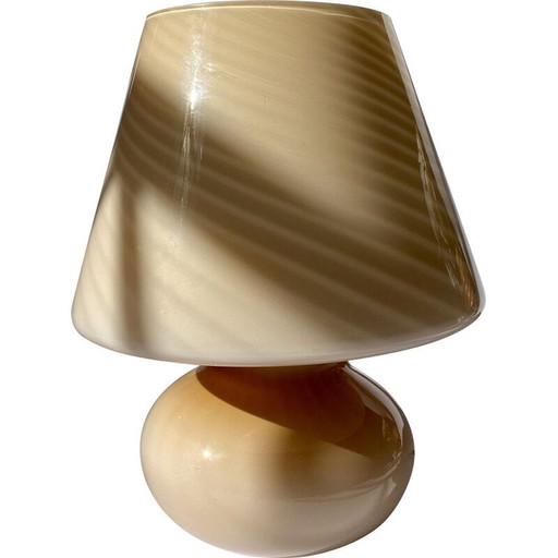 Lámpara vintage de cristal de Murano rosa con forma de espiral, Italia, década de 1970
