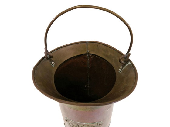 Image 1 of Vintage Copper Coal Hod Bucket 5 Kilo Marked – Rustic Fireplace Container