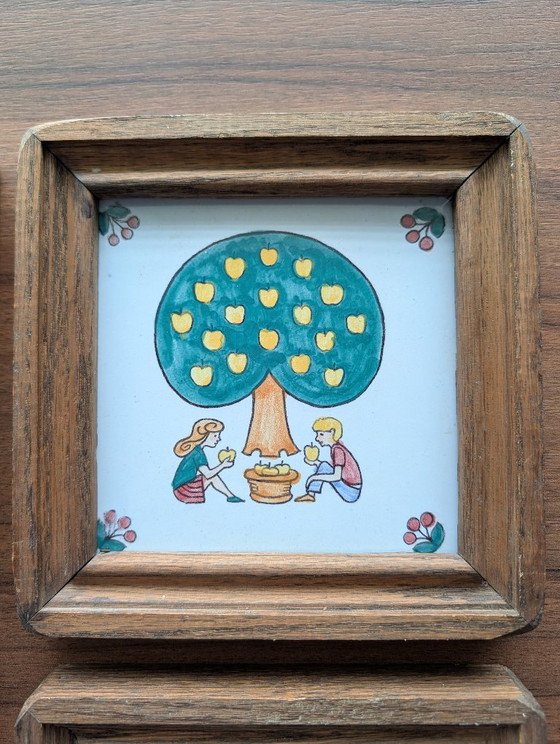 Westraven Ceramics (4 tiles) The Four Seasons – Wall decoration, Wood (photo 5 of 7)