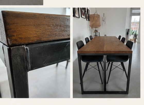 Maßgefertigter Esstisch: Eiche & Stahl – 220 x 80 cm – Esstische, Wood (photo 4 of 5)