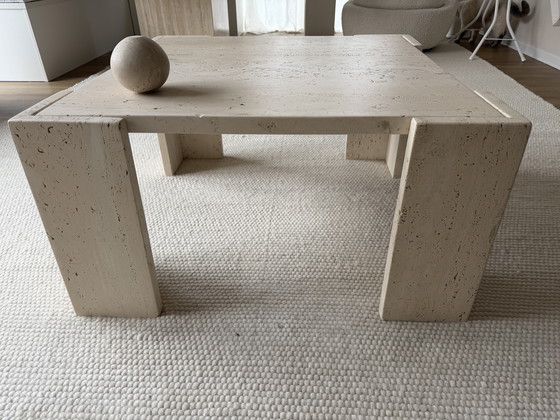Image 1 of Vintage travertine coffee table, Italian modernism, 1970s